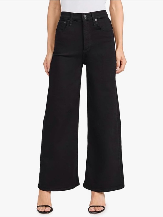 rag & bone Denim - Rag & Bone Sofie High-Rise Ankle Ultra Wide Leg Jeans Size 28 Black Pants $248